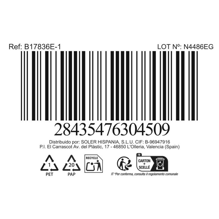 Inde Cazo Acero Inoxidable 18 cm con Tapa 3L "New Neron" Qt 1