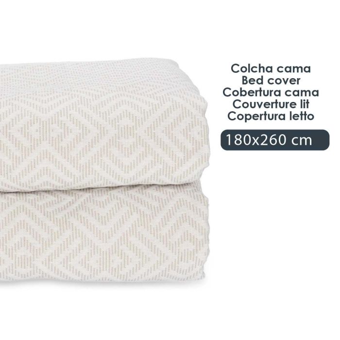 Colcha Cama Geometrico Beige 180X260Cm Giftdecor (4 Unidades) 3 Colcha Cama Geometrico Beige 180X260Cm Giftdecor (4 Unidades) 3