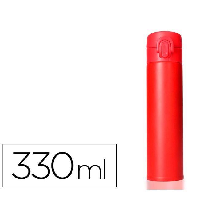 Termo Liderpapel Acero Inoxidable Con Doble Cobertura Y Sistema De Apertura Facil Con Boton 330 mL Termo Liderpapel Acero Inoxidable Con Doble Cobertura Y Sistema De Apertura Facil Con Boton 330 mL