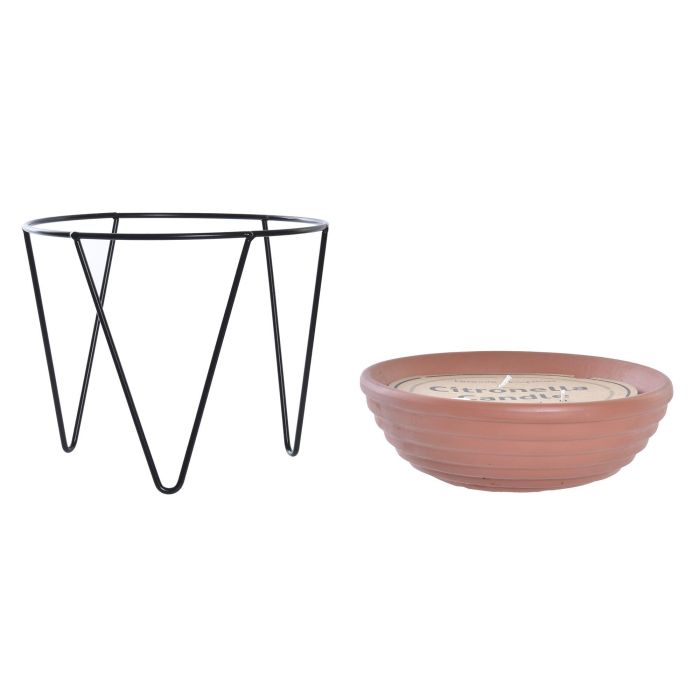 Vela Terraza Y Jardin DKD Home Decor Terracota Blanco 20 x 19 x 20 cm (8 Unidades) 1