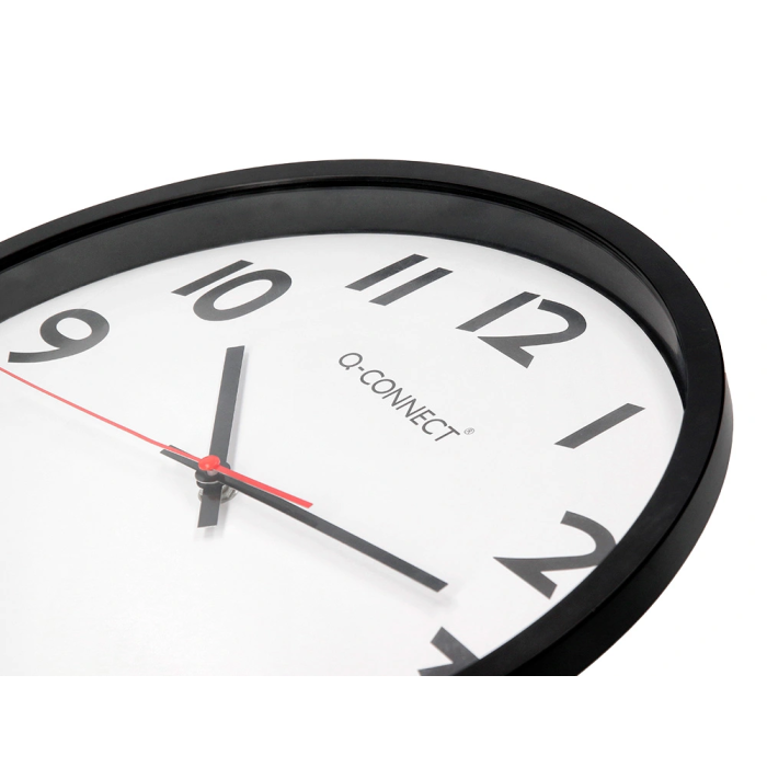 Reloj de Pared Q-connect Redondo Plástico Oficina 34 cm Marco Negro 7