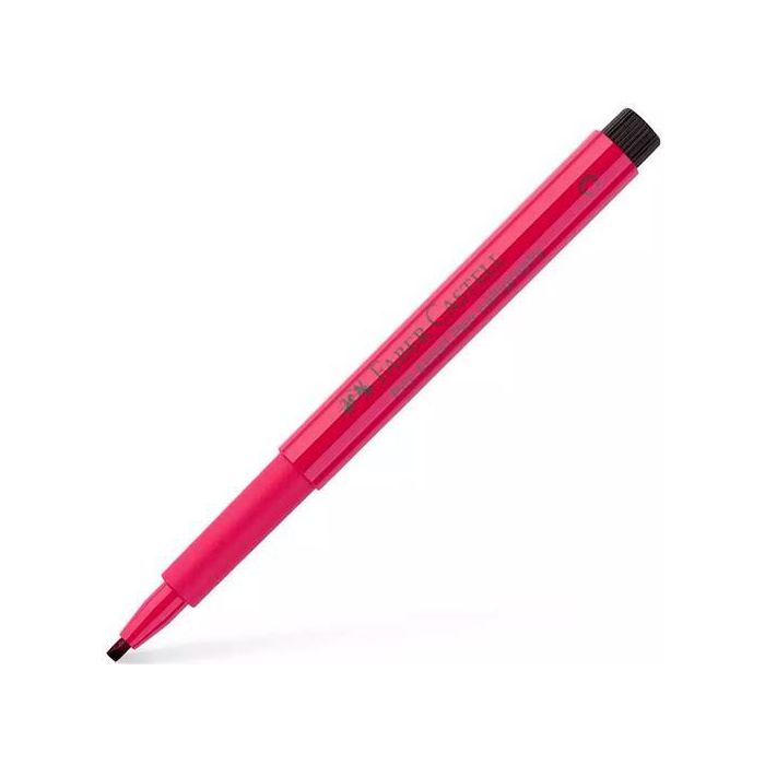 Faber Castell Rotulador Permanente Pitt Artist Pen Calligraphy, punta 2.5 mm, Rosa Carmín, Pack 10 Unidades, Tinta Pigmentada Resistente al Agua (10 Unidades)