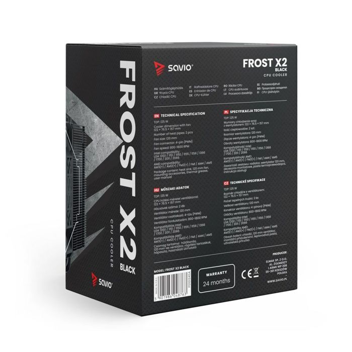 Ventilador de CPU Savio FROST BLACK X2 6 Ventilador de CPU Savio FROST BLACK X2 6