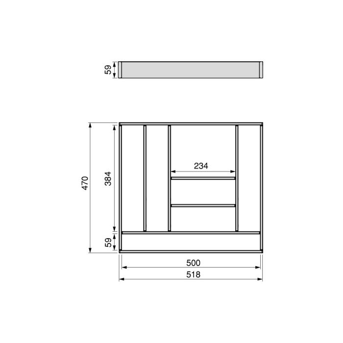 Emuca Organizador para cajón Alumount 600x500, Aluminio, Gris antracita 2 Emuca Organizador para cajón Alumount 600x500, Aluminio, Gris antracita 2