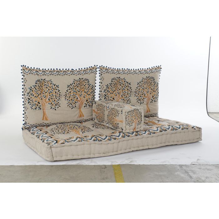 DKD Home Decor Sillon Colección Rodev Set de 4 Algodón Desgastado Amarillo Beige 76x145 cm Altura Asiento 13cm 5 DKD Home Decor Sillon Colección Rodev Set de 4 Algodón Desgastado Amarillo Beige 76x145 cm Altura Asiento 13cm 5