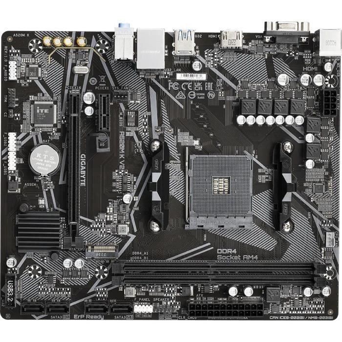 Gigabyte 9MA52MK2-00-11 Placa Base A520M K V2 AMD A520 Socket AM4 Micro ATX DDR4 PCIe 3.0 M.2 GbE LAN Ryzen Series 1 Gigabyte 9MA52MK2-00-11 Placa Base A520M K V2 AMD A520 Socket AM4 Micro ATX DDR4 PCIe 3.0 M.2 GbE LAN Ryzen Series 1