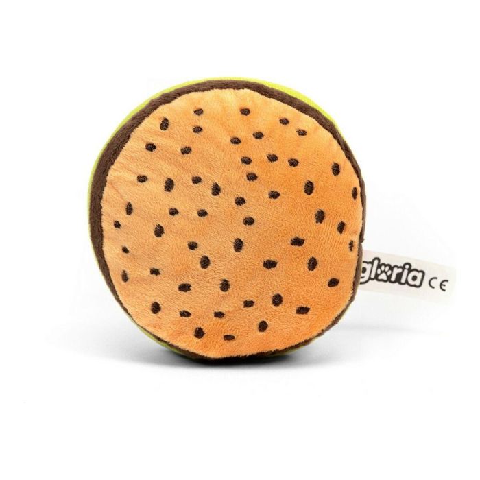 Gloria Peluche Hamburdog Mini para Perros, Diseño Original Hamburguesa Multicolor, Juguete con Squeaker Ideal Razas Pequeñas 3