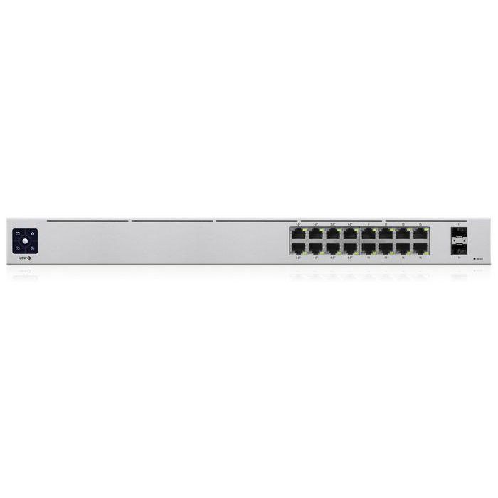 Ubiquiti UniFi 16-Port PoE Gestionado L2/L3 Gigabit Ethernet Switch, 36 Gbit/s, Montaje en Rack 1U, Plata Ubiquiti UniFi 16-Port PoE Gestionado L2/L3 Gigabit Ethernet Switch, 36 Gbit/s, Montaje en Rack 1U, Plata