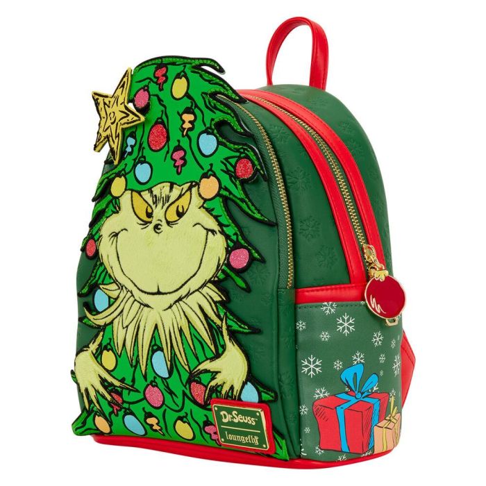 Mochila Dr. Seuss Holiday El Grinch Loungefly 26cm 2