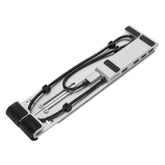Targus AWU100205GL Soporte Portátil de Aluminio Plegable, Ajustable en Altura, USB-C 100W PD para 10-15.6" Plata 2