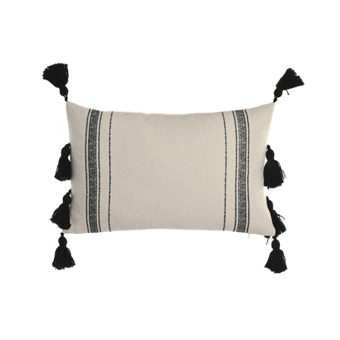 DKD Home Decor Cojín Urban Poliéster Blanco Negro 30 x 50 cm (2 Unidades)