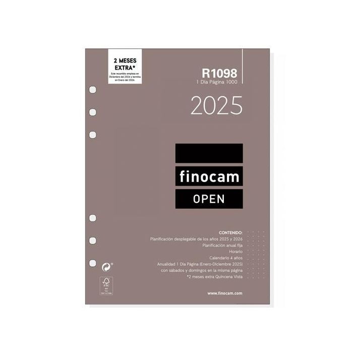 Finocam Recambio Anual Open R1098 1000-155x215 mm 1Dp 2025 Finocam Recambio Anual Open R1098 1000-155x215 mm 1Dp 2025