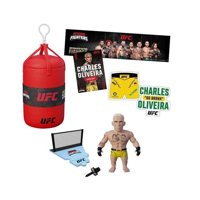 Bizak Figura de Acción Articulada UFC Coleccionable con Punching Bag y Set de Lucha Completo - Juguete para Niños de 3+ Años - 7.5 cm