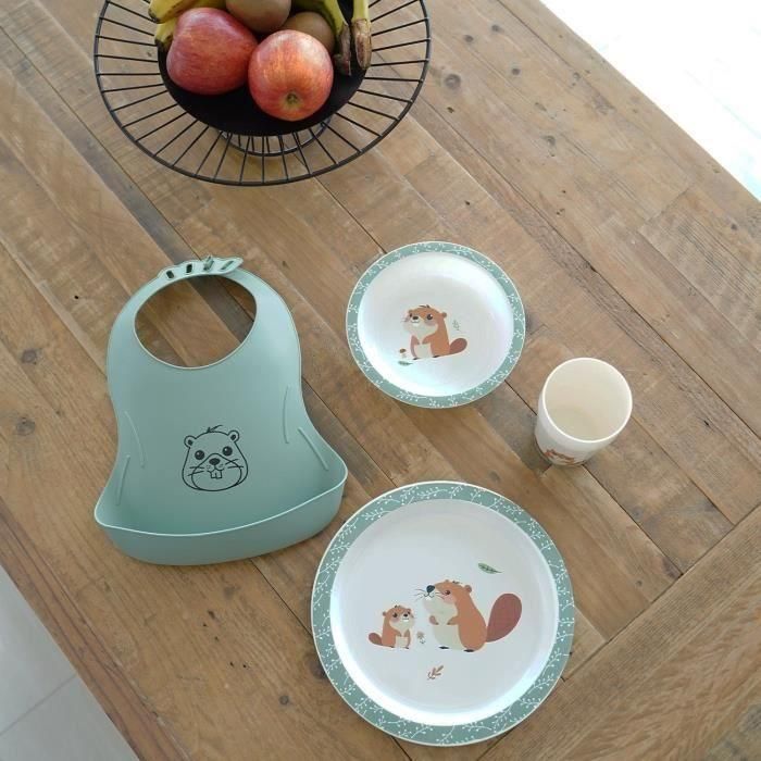 Mi primer set de comida para microondas - THERMOBABY - Castor - Plato, bol, taza 1 Mi primer set de comida para microondas - THERMOBABY - Castor - Plato, bol, taza 1