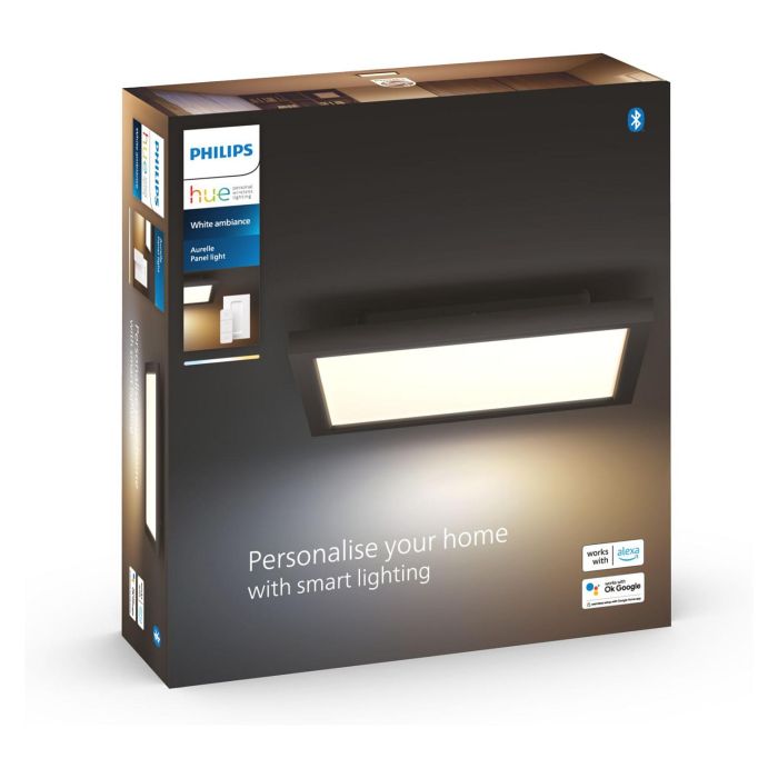 Philips Panel LED Inteligente White Ambiance Aurelle 30x30 Negro Bluetooth 929003597801