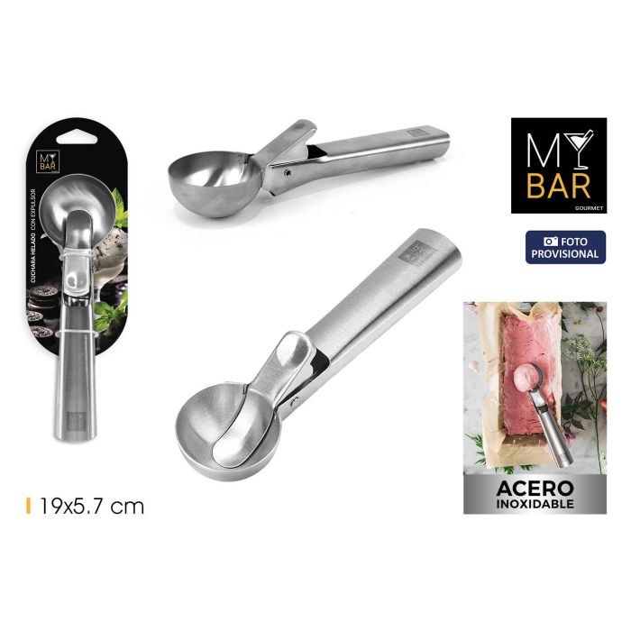 Inde Cuchara para Helado con Expulsor My Bar - 19 x 5,6 x 3,5 cm (24 Unidades)