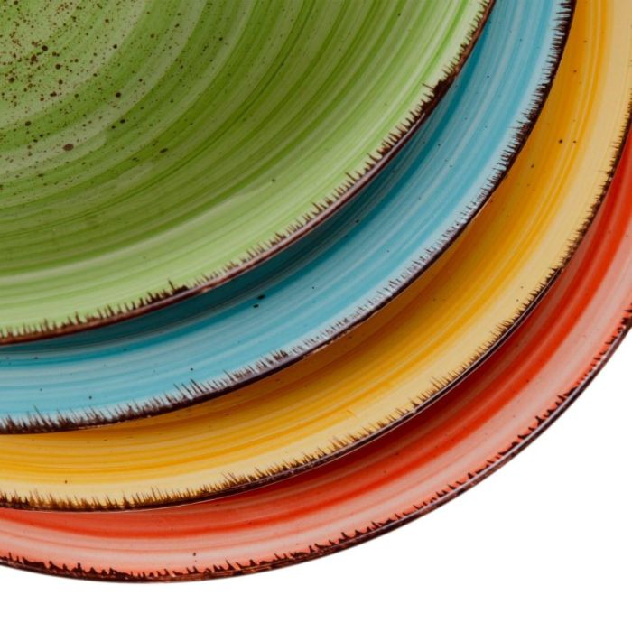 Plato Hondo Naranja Stoneware Cocina 21 X 21 cm