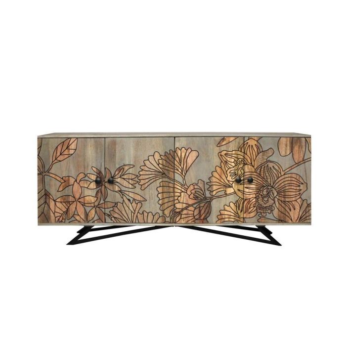 Buffet Tropical DKD Home Decor Gris Natural 45 x 74 x 177 cm