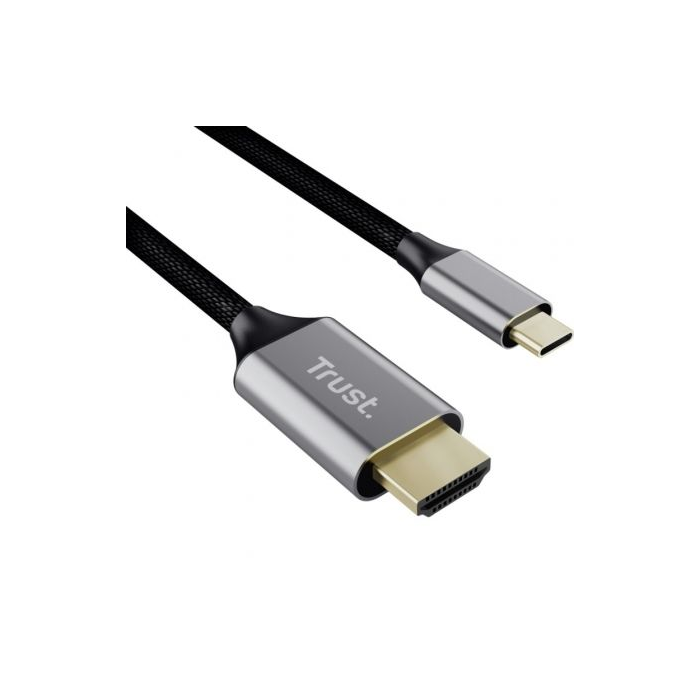 Cable Conversor HDMI 4K Trust CALYX/ USB Tipo-C Macho - HDMI Macho/ 2m/ Gris 1 Cable Conversor HDMI 4K Trust CALYX/ USB Tipo-C Macho - HDMI Macho/ 2m/ Gris 1