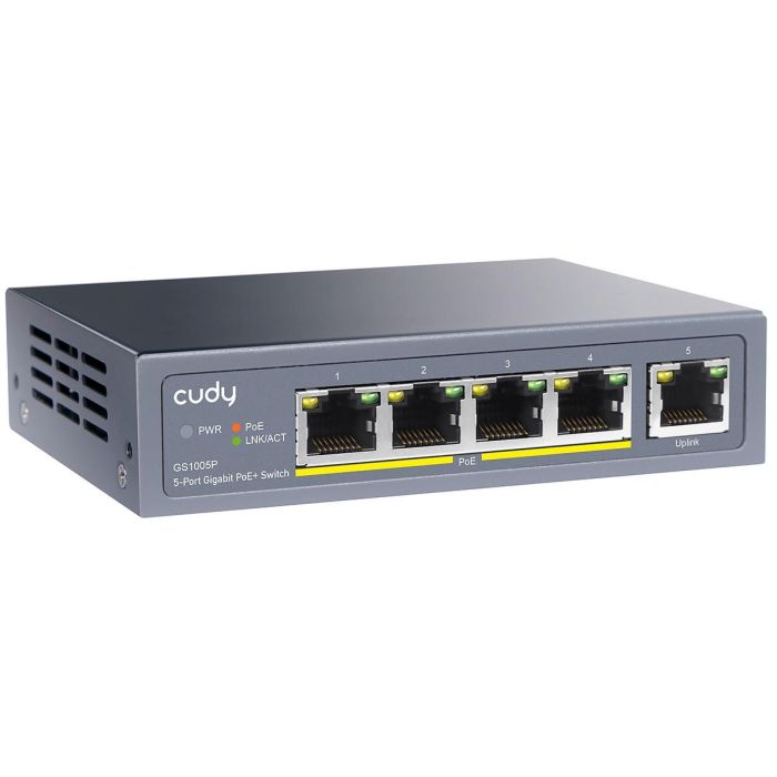 Cudy GS1005P Switch Ethernet de 5 Puertos con PoE+ 2 Cudy GS1005P Switch Ethernet de 5 Puertos con PoE+ 2