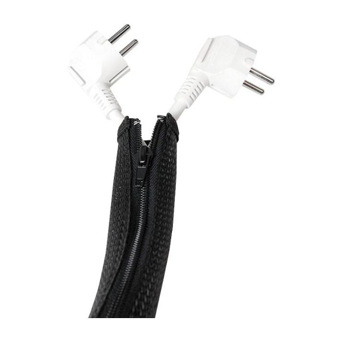 Logilink Kabelschlauch mit Reißverschluss AD: 50 mm, schw 1m 3