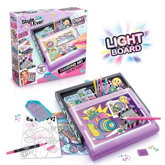 Canal Toys Maletín de Arte Diamond Art Luminoso con Pizarra LED, Strass, Diamantes y Accesorios para Niños +3 Años 0 Canal Toys Maletín de Arte Diamond Art Luminoso con Pizarra LED, Strass, Diamantes y Accesorios para Niños +3 Años 0