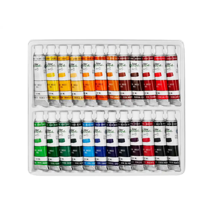 Liderpapel Pintura al Óleo Caja de 24 Tubos de 12 ml Colores Surtidos 4