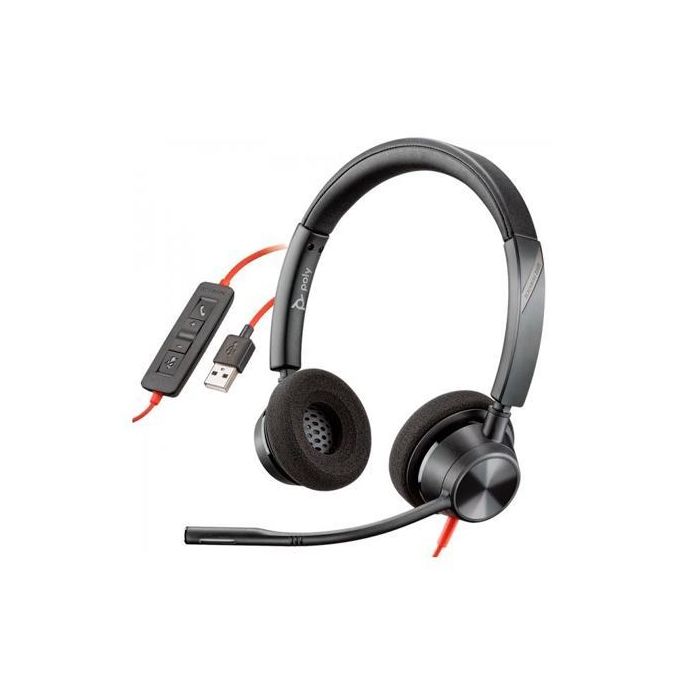 Hp Poly Auriculares Blackwire C3320 Diadema Estéreo C- Micrófono Control De Volumen Cable Usb Negro