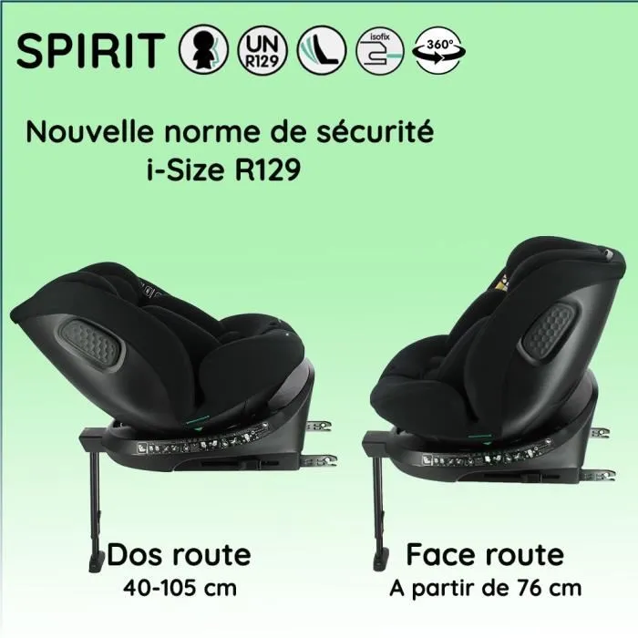 Silla de Coche Nania NAN3507460234398 Isofix SPIRIT R129 40-150 cm / 0-10 años, Negro 2