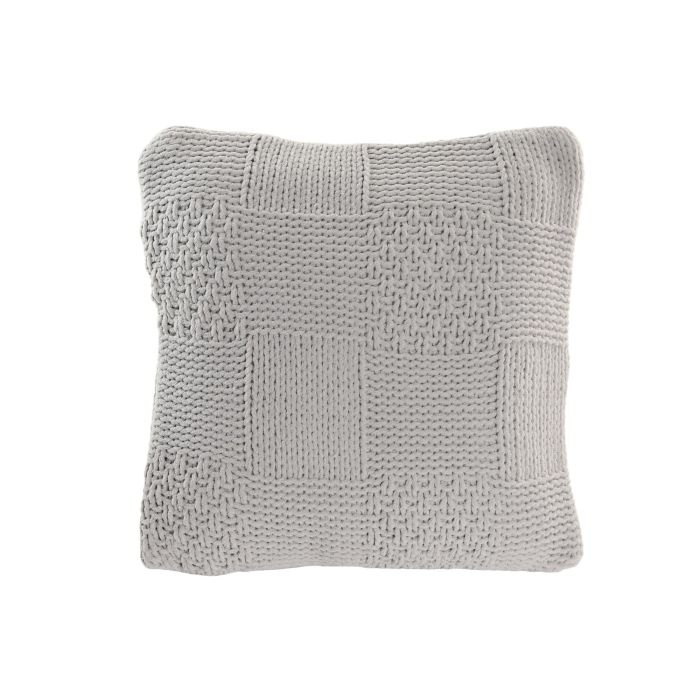 DKD Home Decor Cojín Urban Gris Claro de Poliéster 45 x 45 cm (2 Unidades) de Punto con Cremallera 420 grs