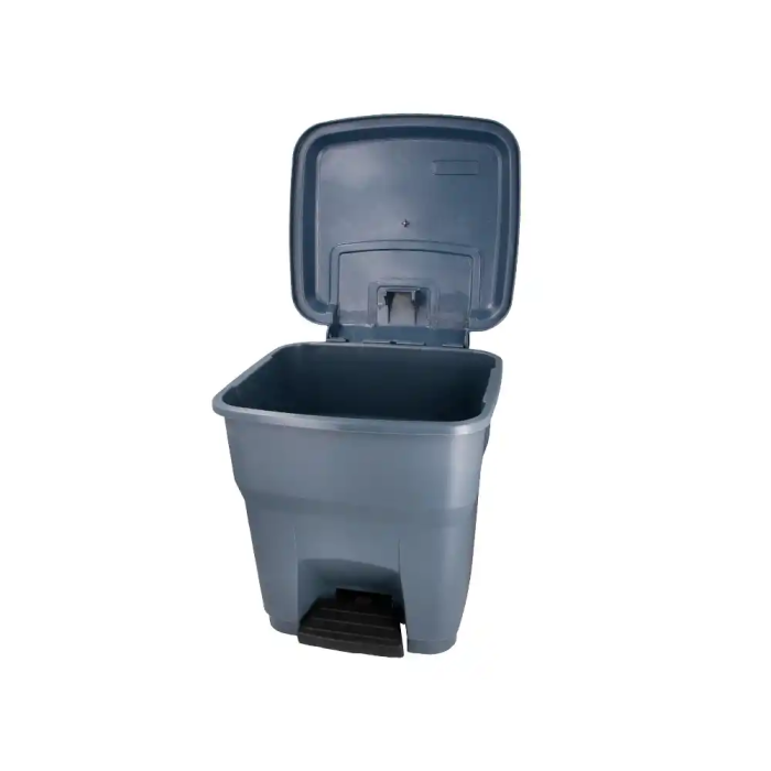 Q-connect Papelera Contenedor con Tapa y Pedal, 30 Litros, Gris, 395x395x420 mm 5