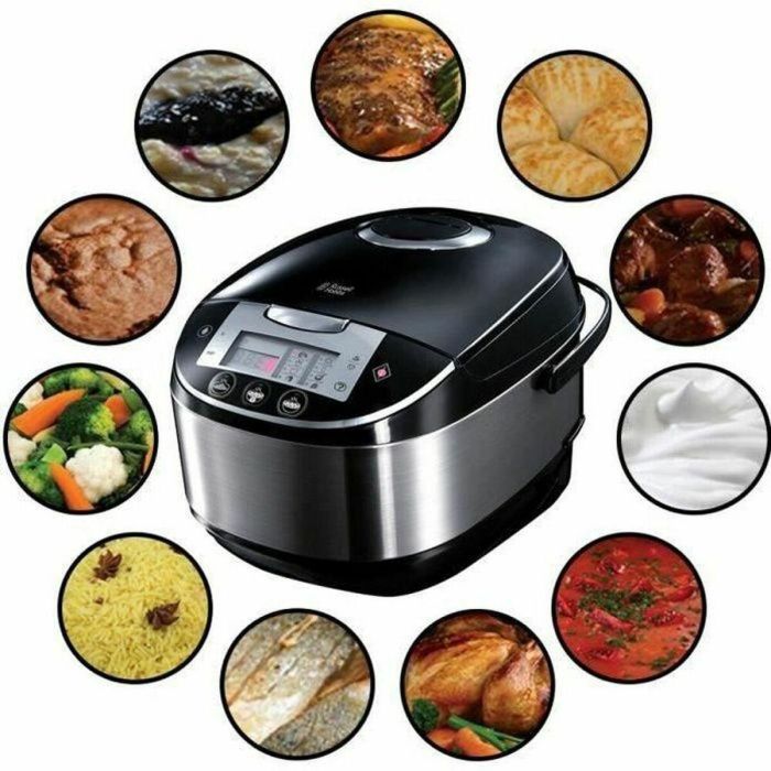 Russell Hobbs 21850-56 Multicooker eléctrico 5L, 11 programas de cocción, digital, acero inoxidable, negro 1