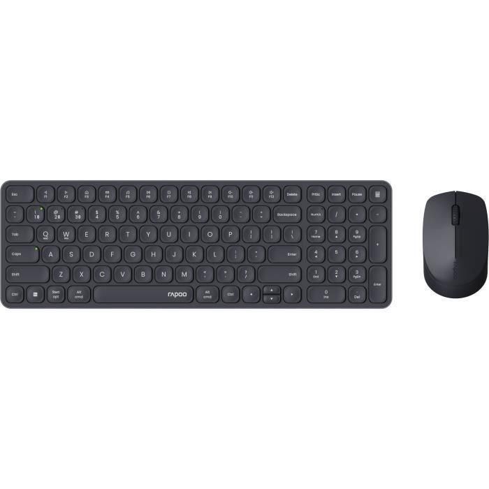 RAPOO 9310M - Combo Teclado y Ratón Inalámbrico Multimodo Ultrafino - Negro