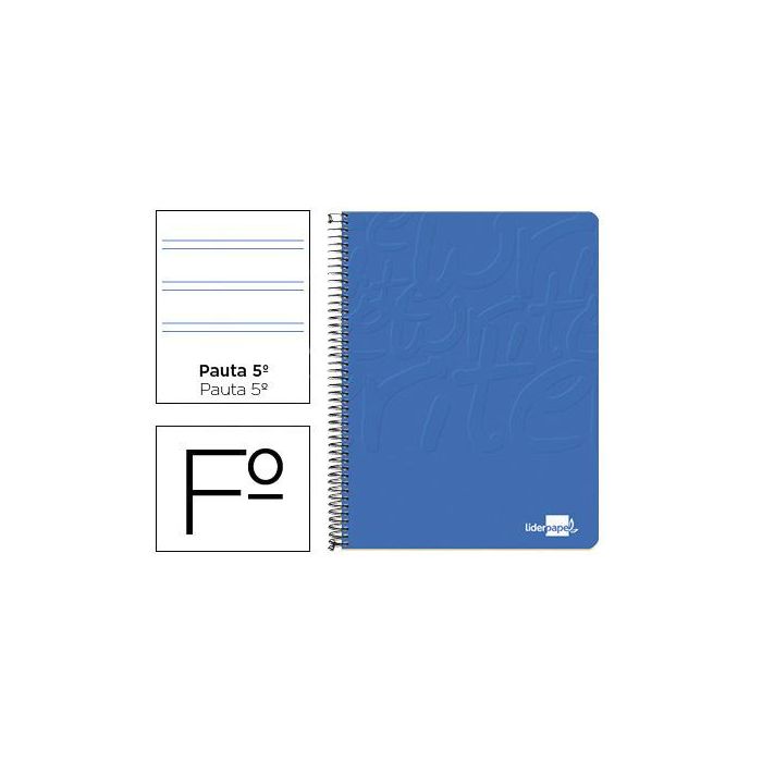 Cuaderno Espiral Liderpapel Folio Write Tapa Blanda 80H 60 gr Pauta 2,5 mm Con Margen Color Azul 10 unidades