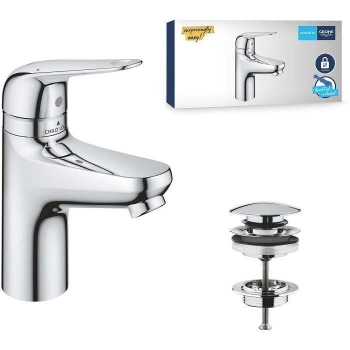Grohe 24319001 Mezclador Monomando Lavabo Swift con Seguridad para Niños Talla S Grohe 24319001 Mezclador Monomando Lavabo Swift con Seguridad para Niños Talla S