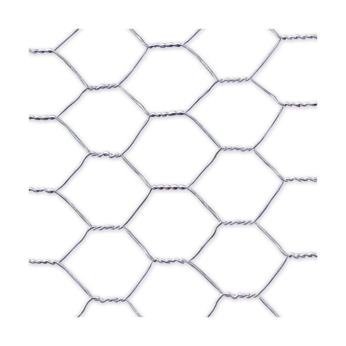 Faura Malla metálica triple torsión galvanizada 19x0,7mm 0,5x10m gris para delimitación