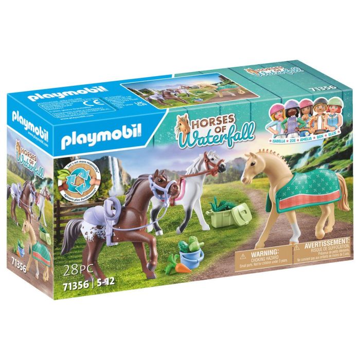 Playmobil PL71356 3 Caballos Morgan, Cuarto de Milla y Shagya - Caballos de la Cascada - A partir de 5 años 1