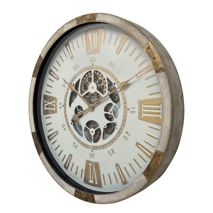 Reloj Pared Urban DKD Home Decor Blanco Natural 8 x 60 x 60 cm 1