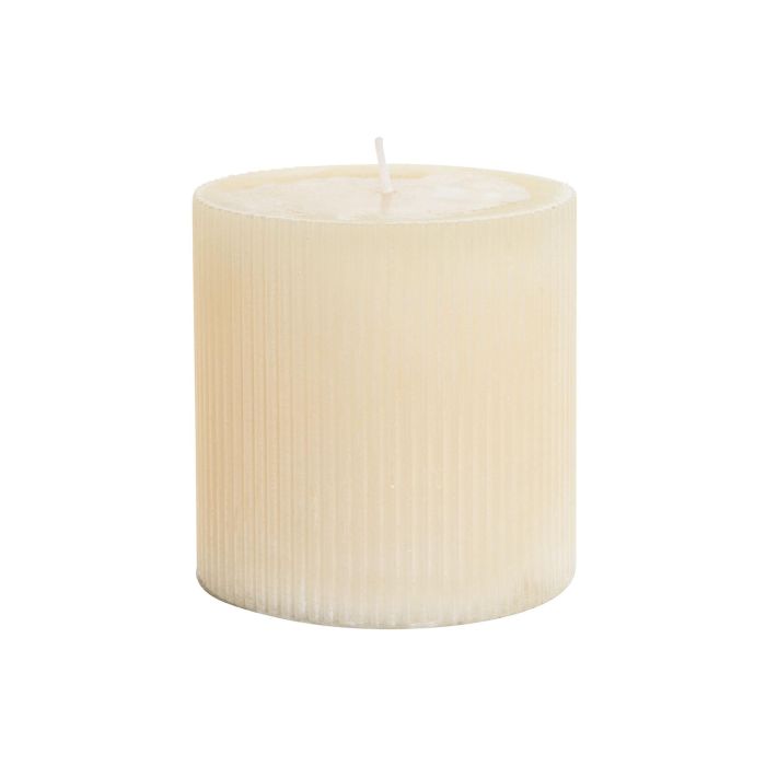 DKD Home Decor Vela Decorativa de Cera Crema Basicos 10x10x10 cm, 6 Unidades, 650g, Duración 85 horas 2