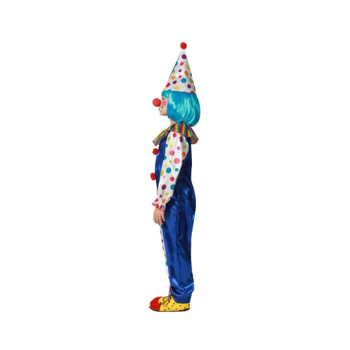 Disfraz de Payaso Infantil Unisex Azul, para 5-6 Años, Temática Circo, de Poliéster, Incluye Mono y Sombrero 1 Disfraz de Payaso Infantil Unisex Azul, para 5-6 Años, Temática Circo, de Poliéster, Incluye Mono y Sombrero 1