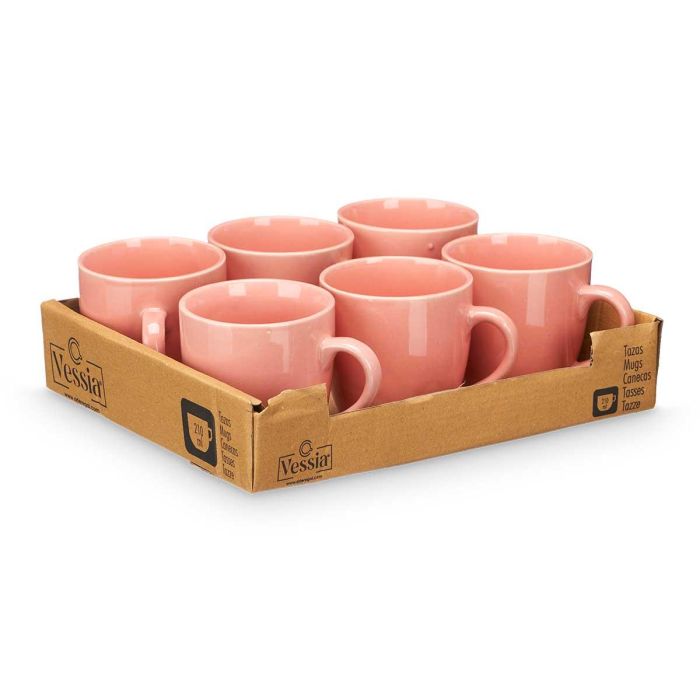 Taza Cafe Con Leche Rosa Palo 210 Ml Vessia 11X8CM (24 Unidades) 2 Taza Cafe Con Leche Rosa Palo 210 Ml Vessia 11X8CM (24 Unidades) 2