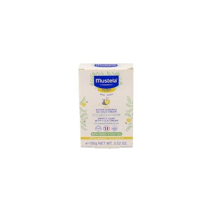 Mustela Jabón en Pastilla con Cold Cream Nutriprotector para Piel Seca de Bebés y Niños, Cara y Cuerpo, desde Nacimiento, 100g
