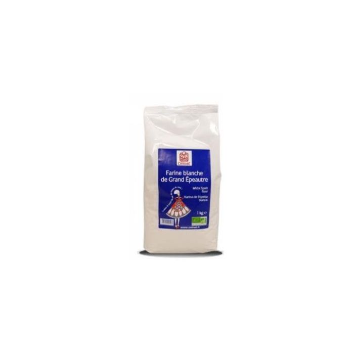 CELNAT Harina de Espelta Blanca 1 kg Bio, fuente de proteínas, para pan, bollería, salsas, certificado Ecocert