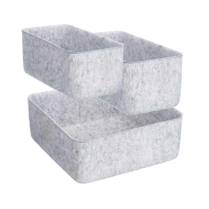 Set 3 Organizadores Kipit Fieltro Gris 24.7x10x24.7 cm (8 Unidades) 1