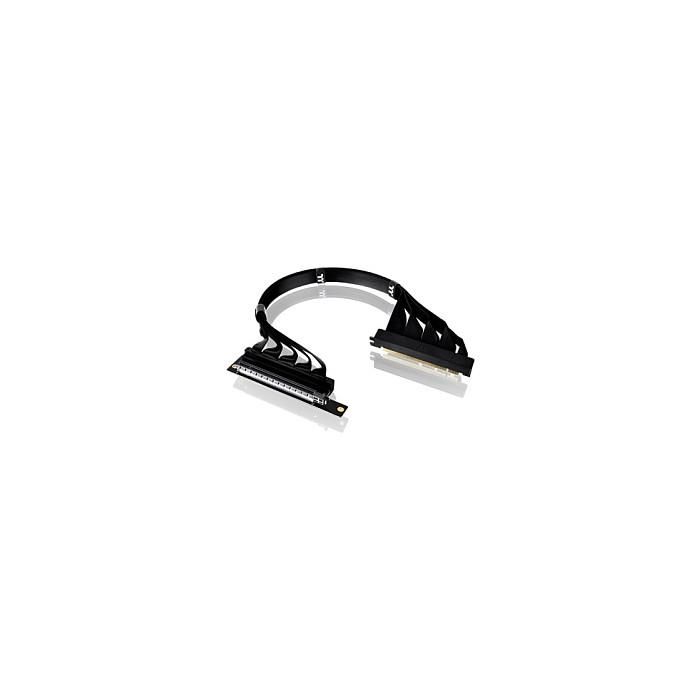 Thermaltake AC-077-CO1OTN-C1 Cable Riser PCI-E 4.0 Dual de 90 Grados, Longitud 400mm (4 m), Negro, para Tarjeta de Video