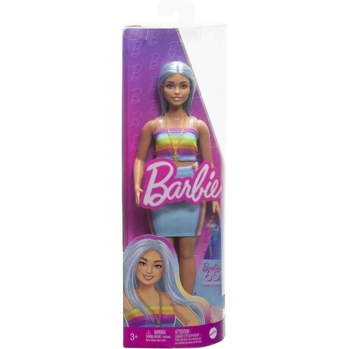 Muñeca Barbie Fashionista Top Arcoíris Hrh16 Mattel 5