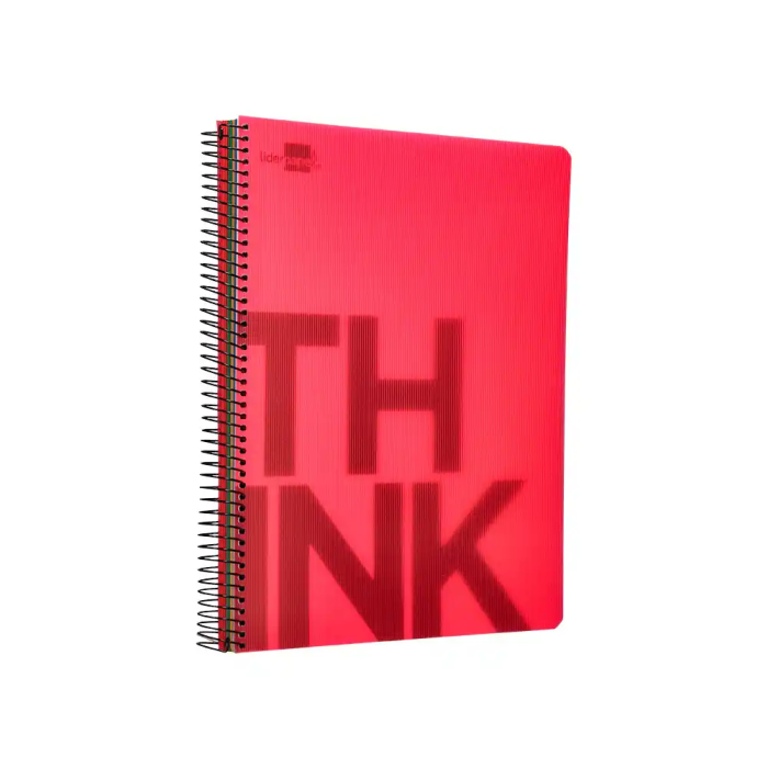 Liderpapel Cuaderno espiral Micro Think A4, Tapa Plástico, 140 Hojas, 80gr, Cuadro 5mm, 5 Bandas, 4 Taladros, Referencia 4 4