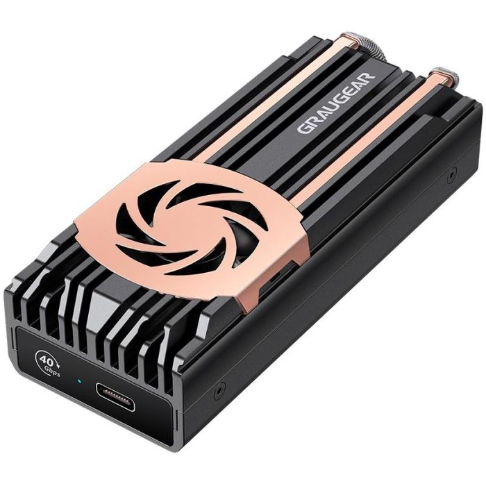 GRAUGEAR G-M2U4-40G-F Caja Externa SSD M.2 NVMe PCIe 4.0 USB4 Gen 4 40Gbit/s de Aluminio Negro