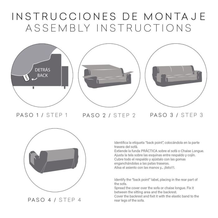 Funda para Sofá Eysa LEVANTE Blanco 100 x 110 x 155 cm 2 Funda para Sofá Eysa LEVANTE Blanco 100 x 110 x 155 cm 2