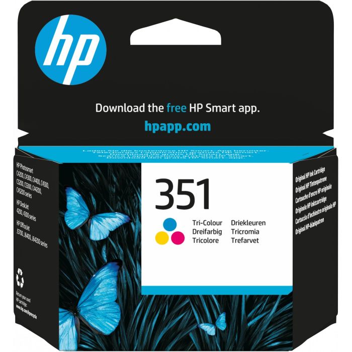 HP 351 CB337EE Cartucho de Tinta Original Tricolor Rendimiento Estándar - 170 páginas